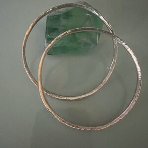 Beautiful Vintage Sterling Silver Hammered Bangles